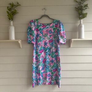 Lilly Pulitzer Harriet Dress Shorter Puff Sleeve Dress Women’s Size Large